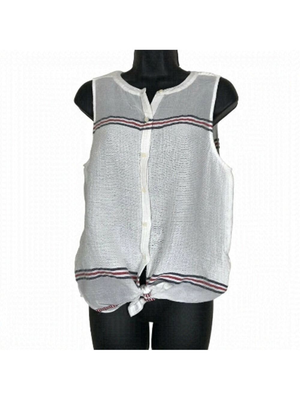 Lucky Brand Red White & Blue Striped Sleeveless top Size M